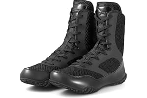 KUANG QUAN Wrestling Boxing Shoes,Men's High Top Boxing Boots,Women's Non-Slip Boxing Boots,Sports,Fighting,Fitness,Weightlifting,Martial Arts,Boxing Boots-Black