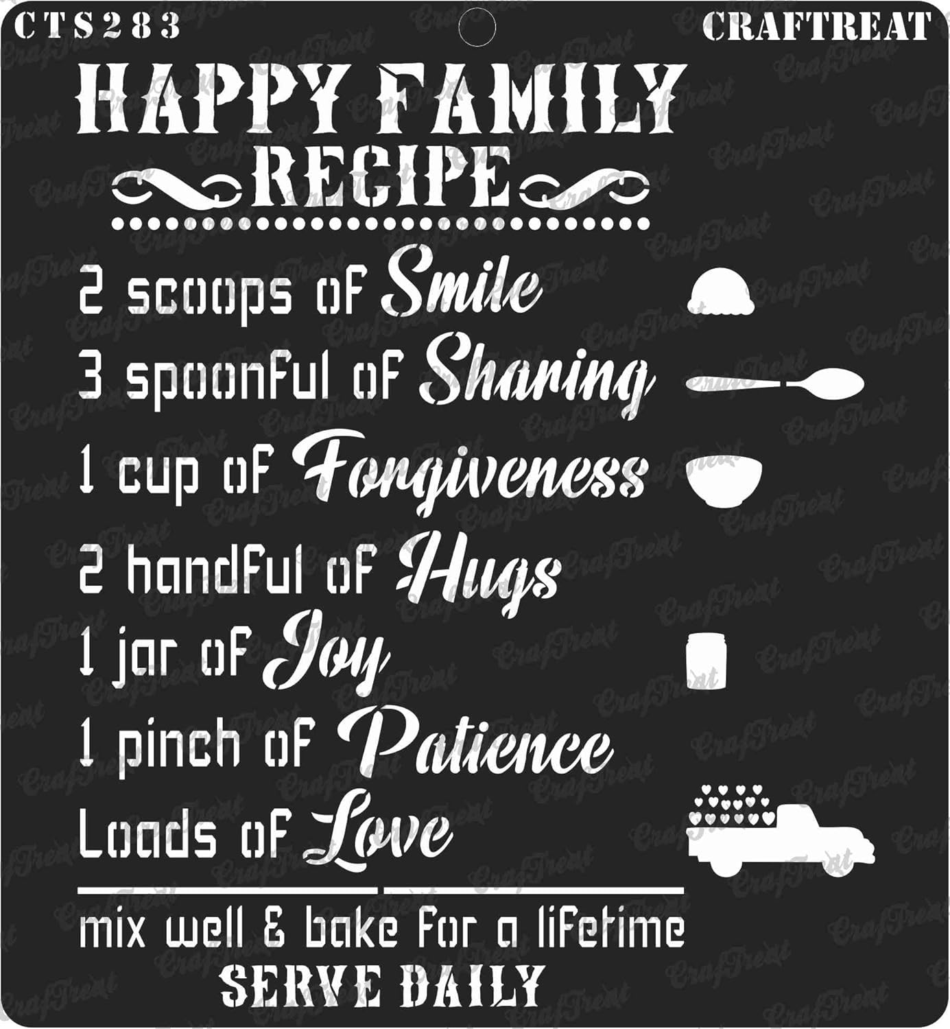 CrafTreat Family Stencil for Wall Painting Home - Happy Family - 12X12  Inches - Reusable DIY Stencils for Wall Painting Quote - Family Quotes  Stencils for Craft and Art: Amazon.in: Home & Kitchen