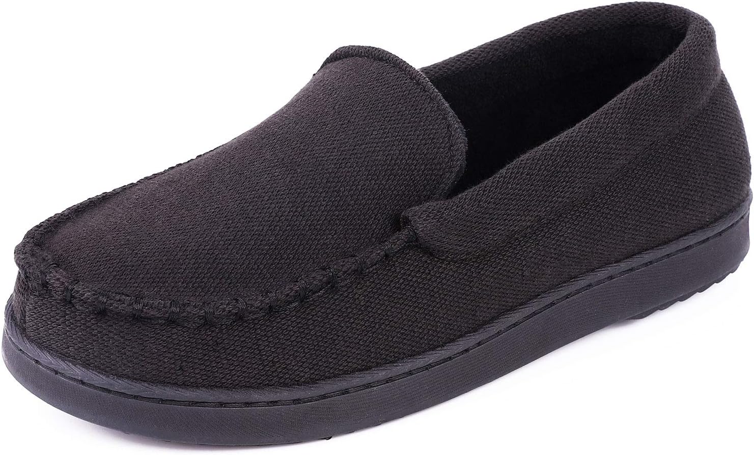 Ladies' Knitted Moccasin Slippers, Indoor Outdoor Rubber Sole Loafers, Anti-Slip House Shoes