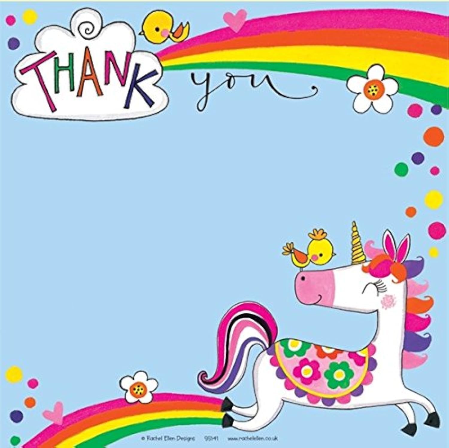Children's Thank You Cards - Unicorn and Rainbow - 8 Thank You Notecards and Envelopes