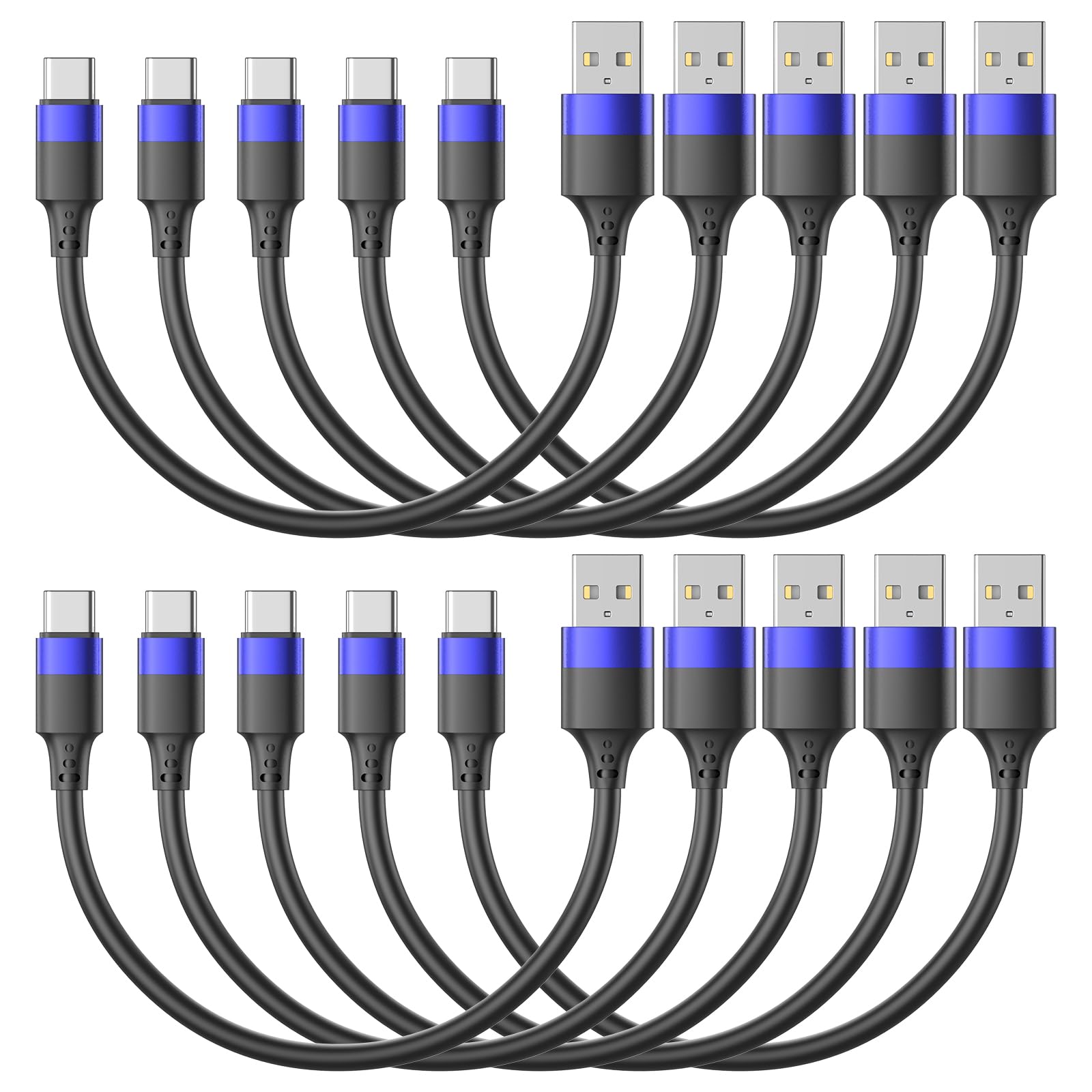 Photo 1 of 1ft Short USB C Cable for iPhone 15, 10 Pack Bulk USB A to USB C Charger Cord 12 inch, Multipack Type C Cable for Charging Station Compatible with Samsung Galaxy S24 S23 S20 S10 S9 Note 20 10 9