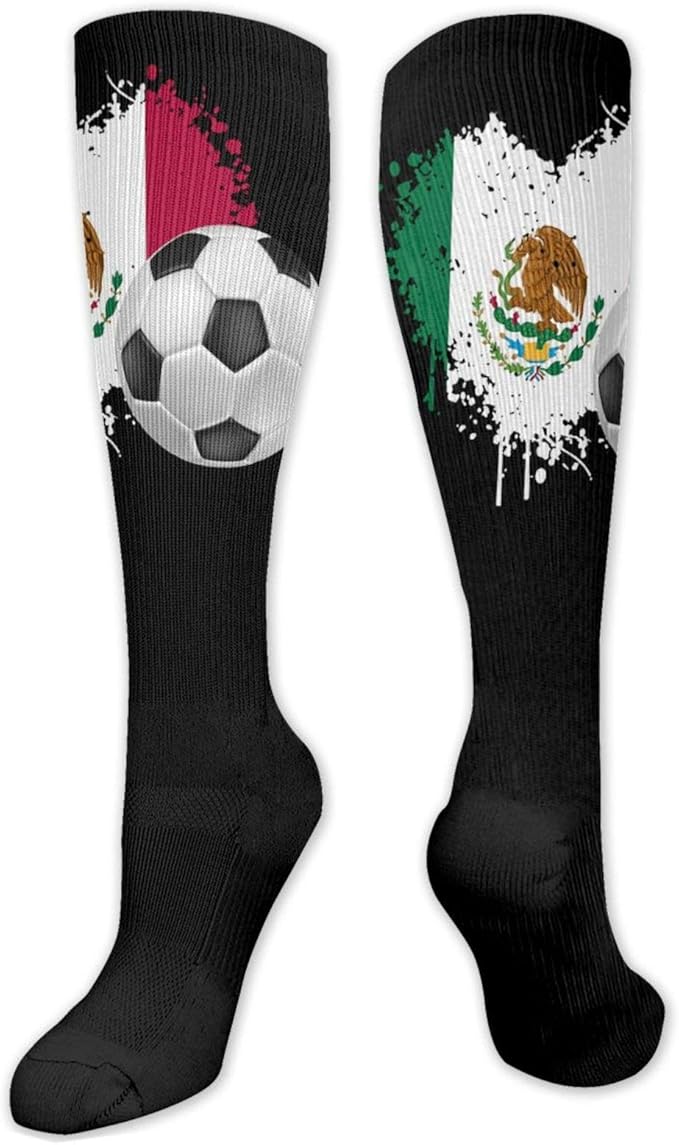 Love Mexico Soccer 3d Casual Knee High Tube Socks Novelty