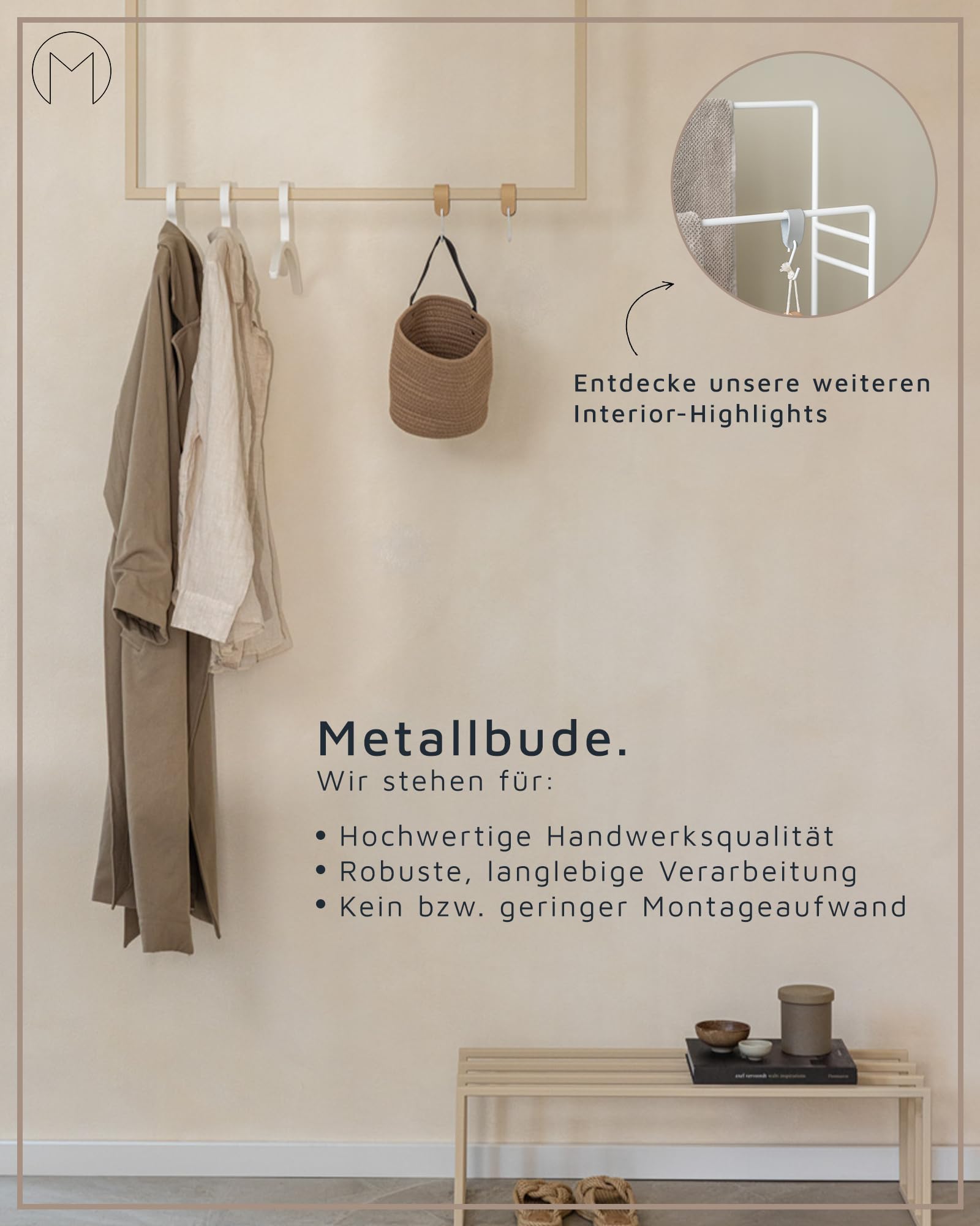 Metallbude Kleiderbügel FAY 6er Set Schwarz - Leicht, Platzsparend, rutschfest, Stabil Kunststoff Hangers - Modern Clothes Hanger Design for Garderobe - Bügel 46 cm 7