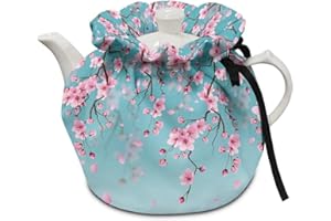 Xoenoiee Pink Plum Blossom Print Tea Cosy Cover Teapot Warmer Teapot Cover Tea Pot Decor Cover, Tea Cozy for Kitchen Home Tea Pot Tea Kettle Quilt