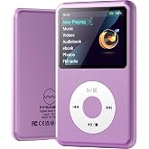 Mp3 Player with Bluetooth Y1 Portable Music Digital Players Supports Playlist Audiobook Video Nice Gadget for Kids Puple