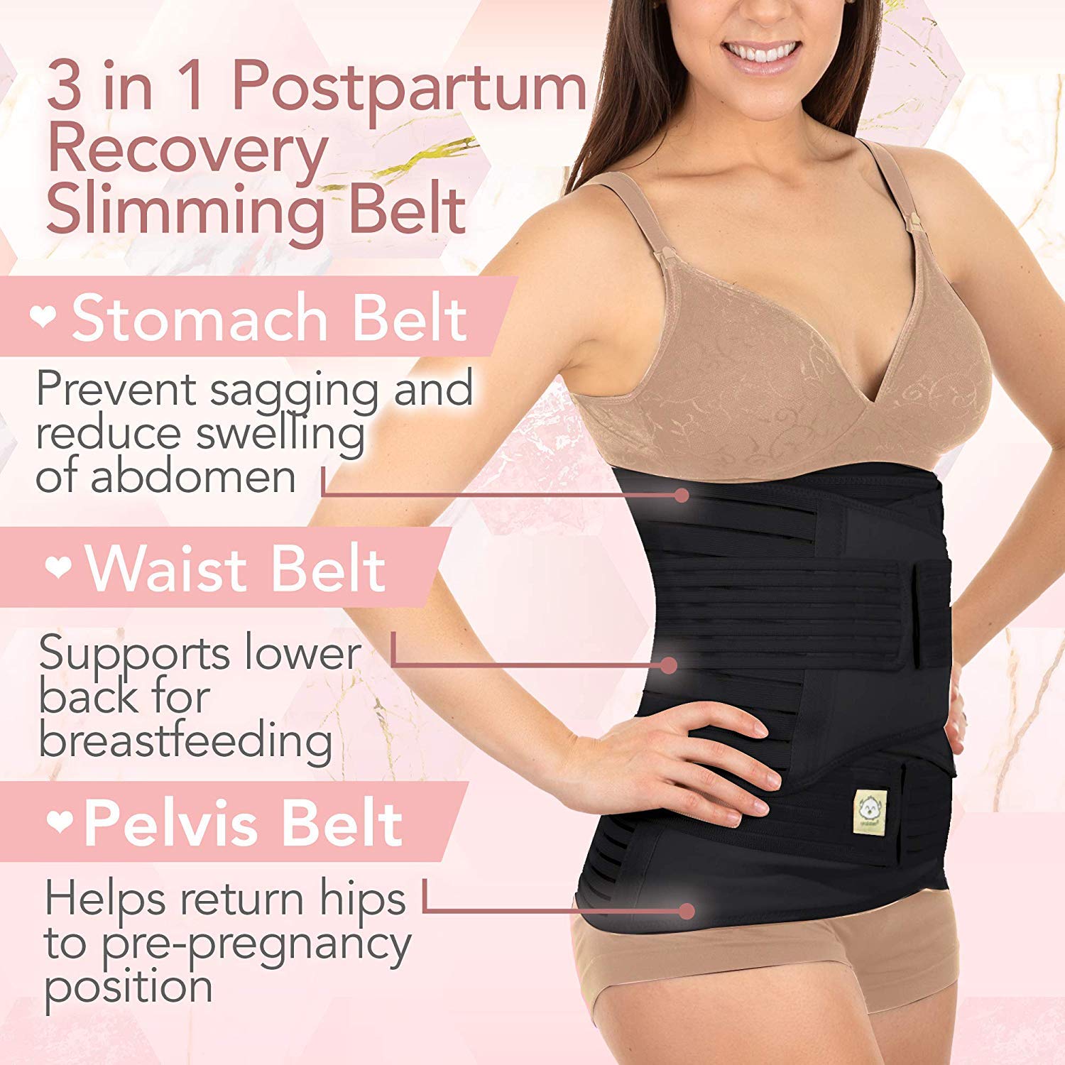 3 in 1 Postpartum Belly Support Recovery Wrap, Postpartum Belly Band, After Birth Brace, Slimming Girdles - Image 3