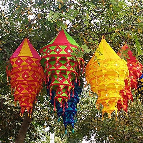 5 Pieace Lantern Decorations Birthday Party Decoration Collapsible Bohemian Lamps Decorative Indian Ethnic Temple…