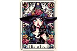 TIWABB Witch Stamped Cross Stitch Kits for Adults - Halloween Embroidery Kits for Beginners Adults,11 CT Patterns Dimensions Counted Cross Stitch Kits for Adults Arts Craft 12x16 inch