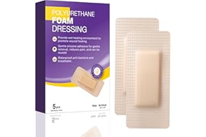 Silicone Foam Dressing 2x4 Gentle Border Waterproof Silicone Bandages Self Adhesive Pressure Sore Pads 5Pcs