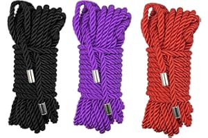 COLDAIRSOAP 3-Pack Soft Silk Rope, Skin Friendly Twisted Trim Rope Nylon Twisted Cord, Braided Twisted Silk Ropes for Decorative Twisted Satin Shiny Cord Rope 32 Feet/8MM