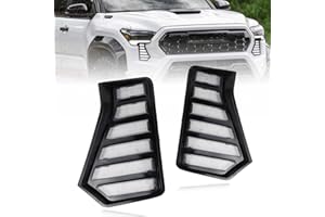 PGTOPONE Switchback White/Amber LED Front Side Marker Headlight Daytime Running Lamp Amber Sequential Turn Signal Light Feature Compatible with Toyota Tacoma 2024 Replacement Front Bumper Trim