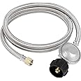 SHINESTAR 6 Feet Propane Regulator and Hose, Fit for Gas Grill, Blackstone 28"/36" Griddle, Propane Fit Pit and More, Low Pressure, 3/8" Female Flare