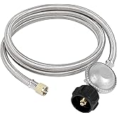 SHINESTAR 6FT Low Pressure Propane Regulator Hose for Gas Grill, Burner Stove, Fire Pit, Smoker, Heater, LP Forced Air Heater