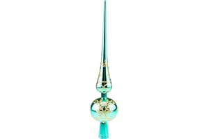 Clever Creations Christmas 11 Inch Ariadne Tree Topper Shiny Crystal Decoration, Glitter Treetop Holiday Home Décor, Teal