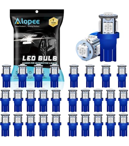 thumbnail image 2 of 50-Pack Red T10 LED Bulbs - 12V 120LM Replacement Lights For Car Interior & Exterior 2 of 9