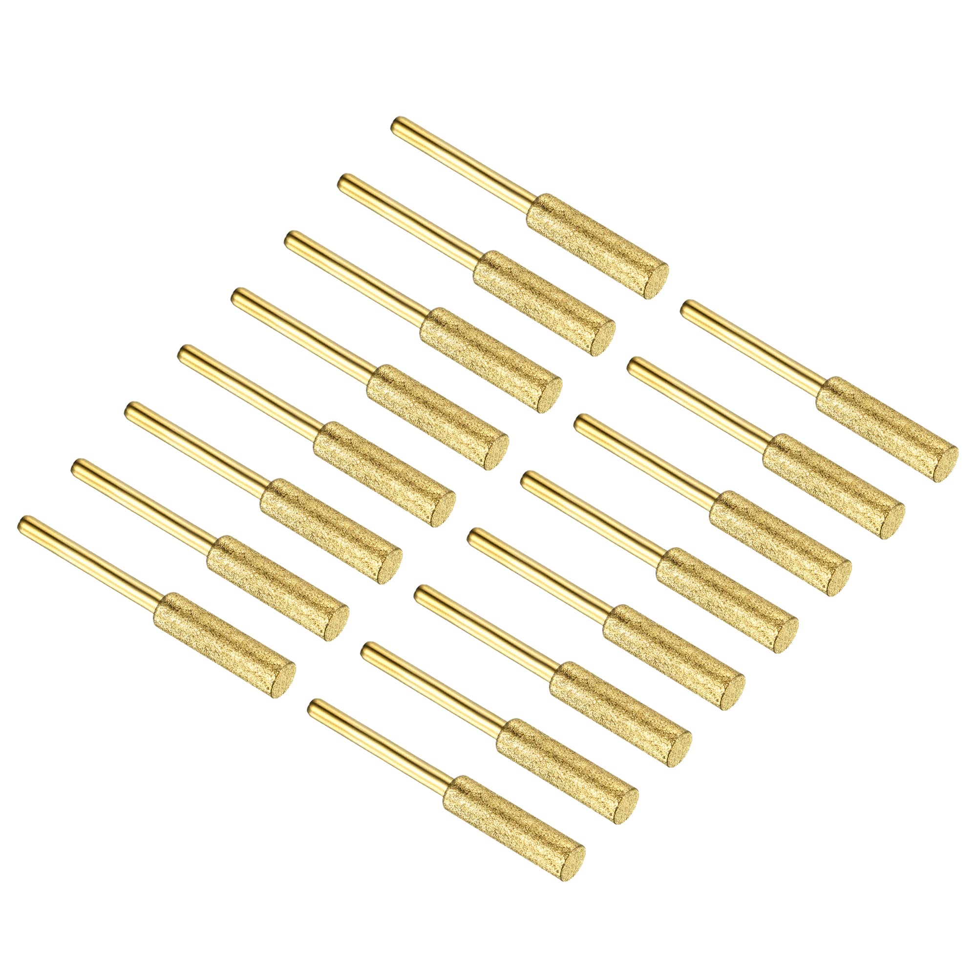 PATIKIL 7/32 Inch Diamond Chainsaw Sharpener, 16 Pack Titanium Plating Sharpening Stone Polishing Grinding File Tool, Golden