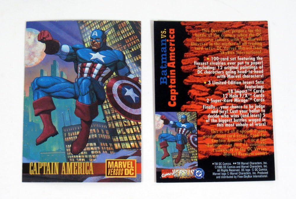 1995 Skybox Marvel Vs Dc Captain America Promo Card Unnumbered Nm Mt At Amazon S Entertainment Collectibles Store