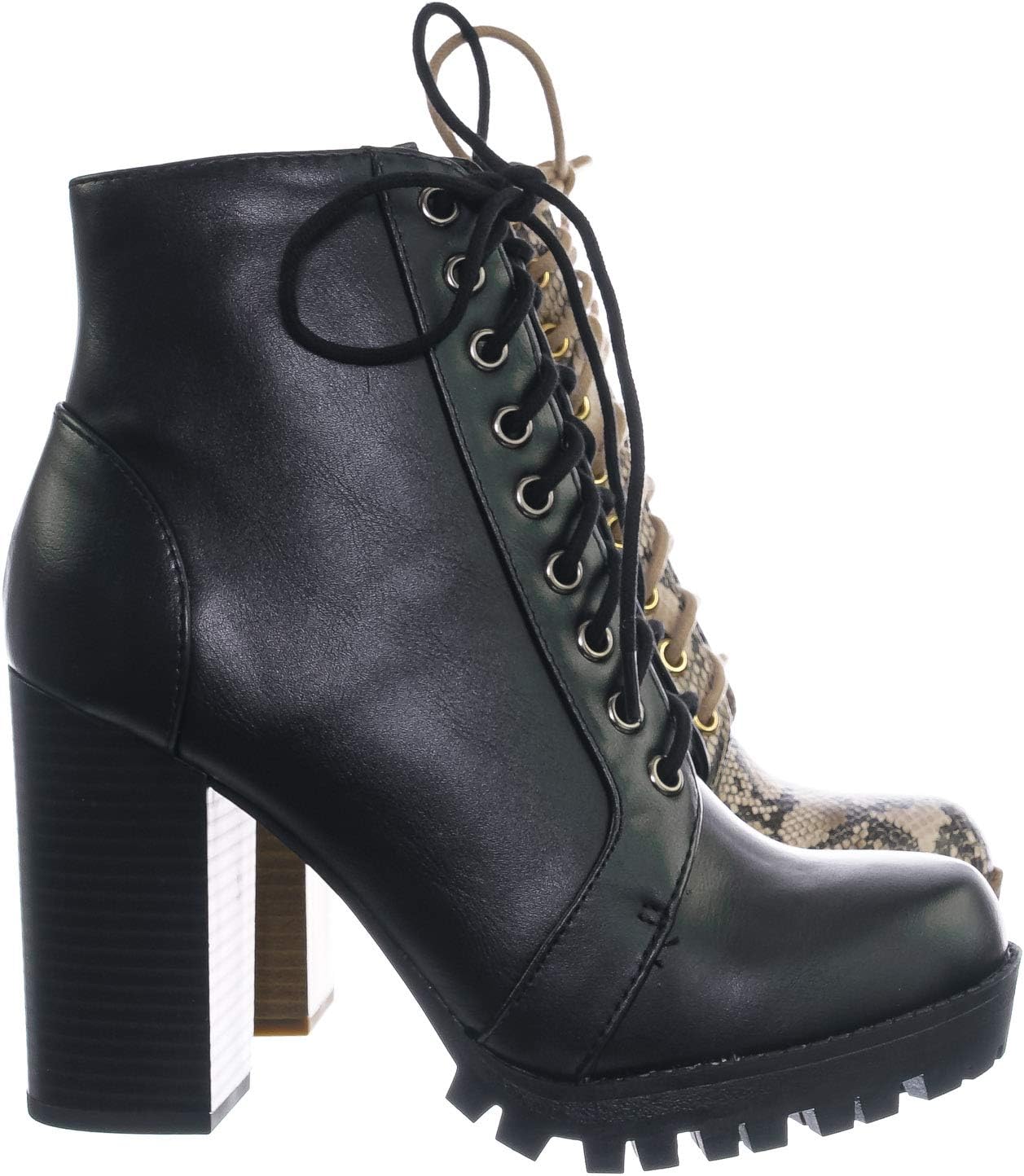 Aquapillar Lace Up Combat Boots - Women Military Fashion Lita Bootie