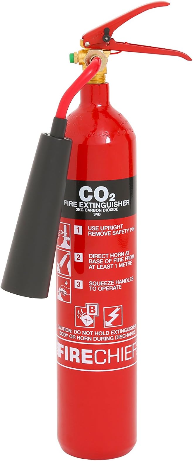 Firechief FXC2S CO2 Fire Extinguisher 2kg Red Steel XTR Fire Safety