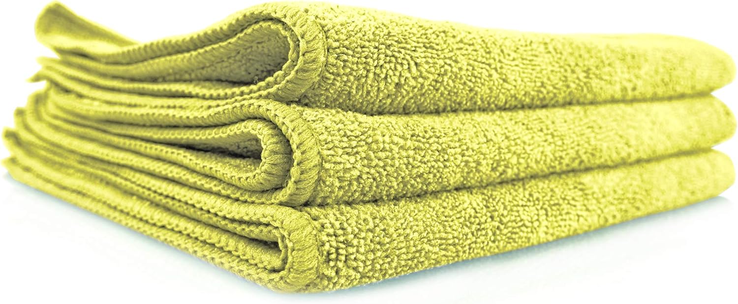 Chemical Guys MICMYELLOW03 Workhorse Professional Grade Microfiber Towel, Yellow (16 in. x 16 in.) (Pack of 3)