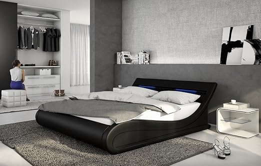 Designer Leder Bett Bellini Bellugia 140x200 oder 180x200 cm