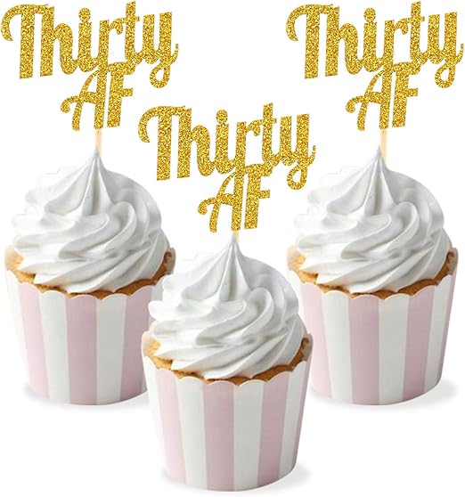 Amazon Com Thirty Af Cupcake Toppers For 30th Birthday 30th
