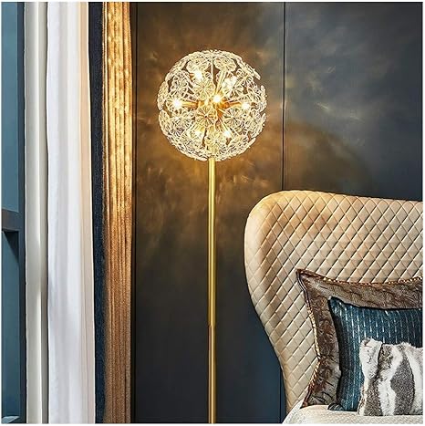 Amazon Co Jp 間接照明 おしゃれ フロアランプ全銅製クリスタル現代フロアランプ点灯現代ミニマリストリビングルームライトベッドルームライト スタンドライト ホーム キッチン