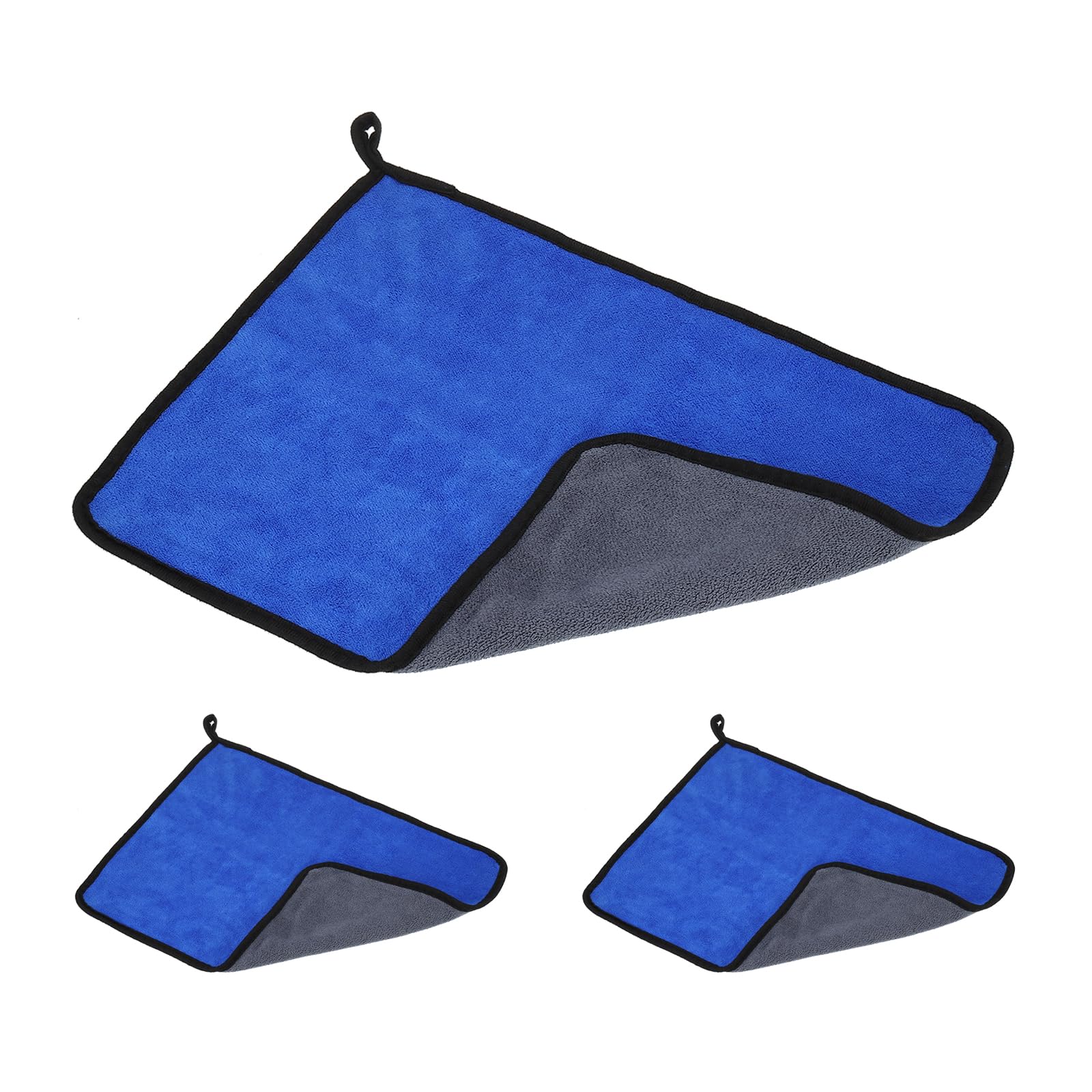 PATIKIL 11.8x15.7 Inch Billiard Cue Towel, 3 Pack Pool Cue Cleaner Shaft Cloth Coral Fleece for Snooker Pole Pool Table Cue Accessories, Blue Grey