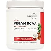 Type Zero Ultra Clean Vegan BCAA Powder + Electrolytes (Tropical Fruit Punch | 6G) 2:1:1 Sugar-Free/No Sucralose BCAAs Amino Acids Supplement - BCAA Vegan Amino Acids After Workout Drink, 30 Servings