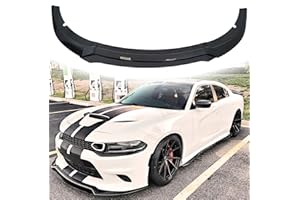 KETAI Front Bumper Lip Compatible with 2015-2023 Dodge Charger SRT GT-V Style ABS Gloss Black Front Splitter Lower Protector AMPP Front Air Dam Chin Spoiler Splitter