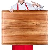 20" XL Extra Large Wooden Cutting Boards for Kitchen Charcuterie Boards Hardwood Solid Chopping Board Big Acacia Wood Cutting Board Meat Serving Cheese Board Thick Butcher Block Turkey Carving Board