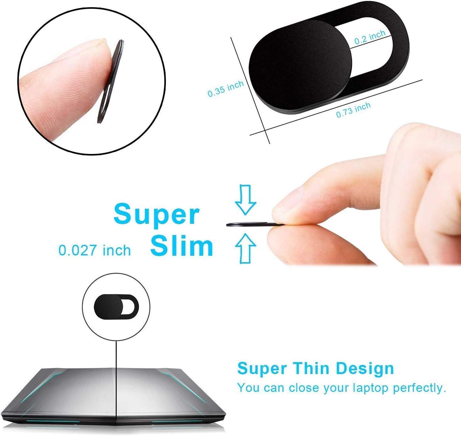 Laptop Camera Cover Slide, Anti-spy Webcam Cover for Laptop, PC, MacBook,iMac,Computer,iPad,Smartphone,Echo Spot,Tablet,Ultra Thin Camera Slide Blocker: Computers & Accessories