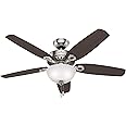 Hunter 52 inch Indoor Ceiling Fan with LED Light - Ceiling Fan with Pull Chain, For Bedroom or Living Room, Standard Mount, N