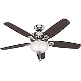 Hunter 52 inch Indoor Ceiling Fan with LED Light - Ceiling Fan with Pull Chain, For Bedroom or Living Room, Standard Mount, N