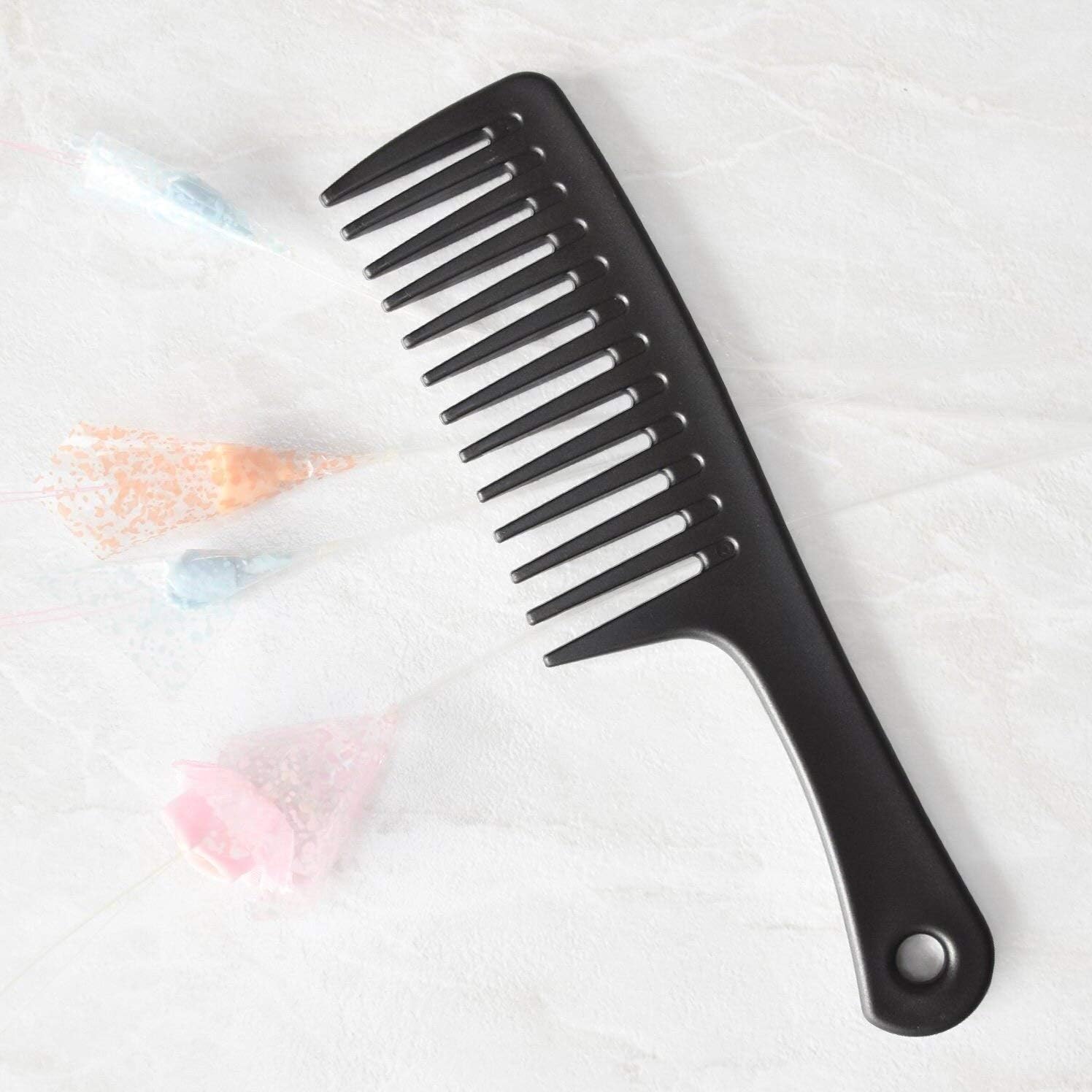 Tongtletech Wide Tooth Detangling Brush, Best Styling Comb for Long Wet & Dry or Curly Hair, Black, Black Detangling Comb - Image 5