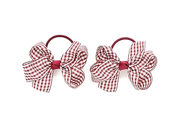 Prettyboutique Pair Of 3 Inches Girls School Gingham Knot Bow Hair