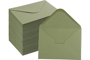 100 Pack Sage-Green A7 Envelopes 5.25 x 7.25 in Greeting Card Envelopes,| V Flap Moistened Seal Invitation Envelope | 120GSM 