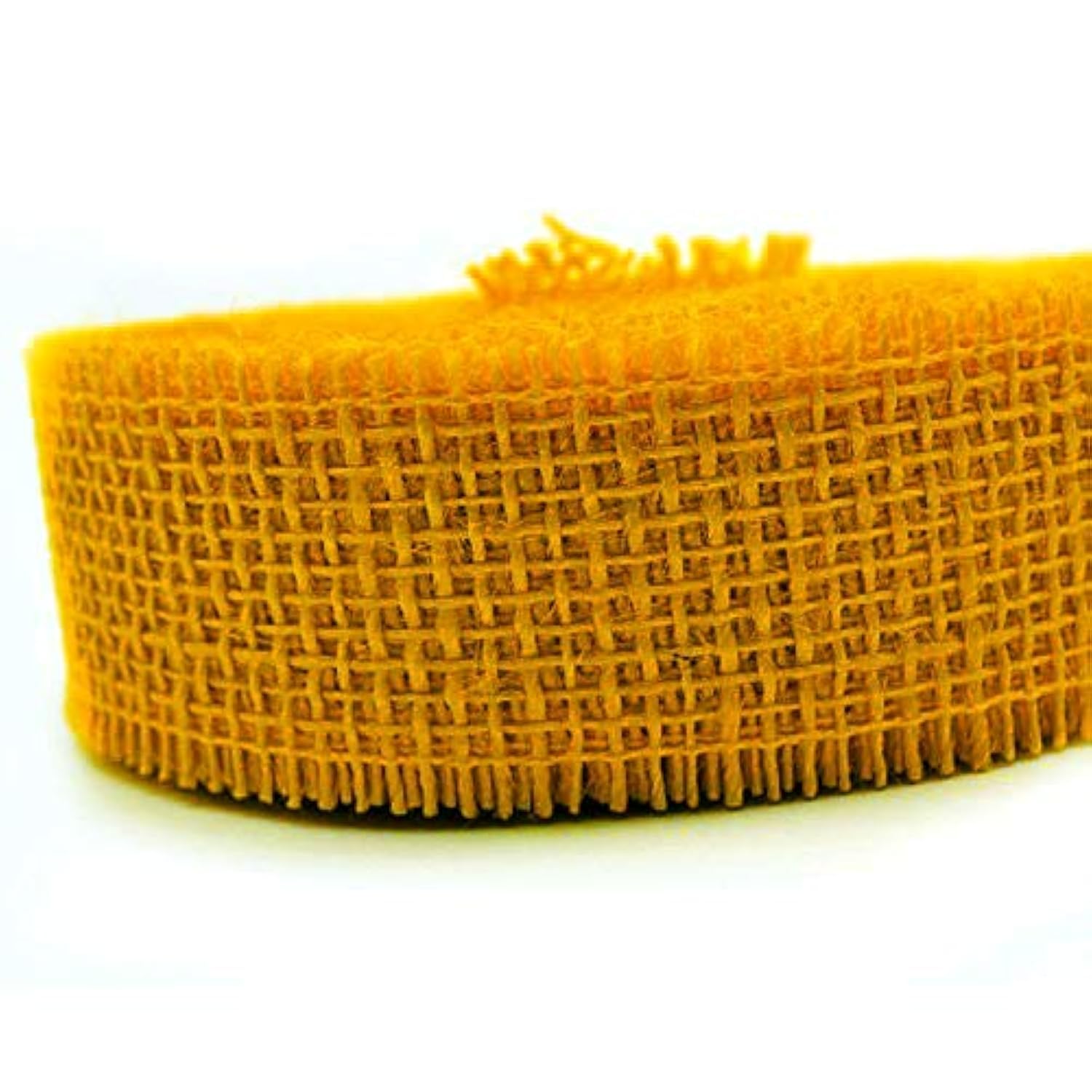 finemark 25 m x 40 mm Decorative Jute Mustard (126) Jute Ribbon Gift Ribbon 4 cm Mesh Ribbon Natural Jute Sustainable Autumn Decoration Gift Packaging