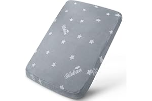 Biloban Pack and Play Mattress Topper 38" x 26", Playard Mattress Dual Sided (Firm for Babies) & Soft Foam (for Toddlers), Br