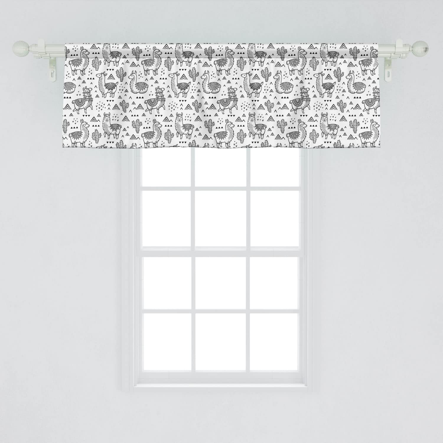 Ambesonne Llama Window Valance Pack of 2, Abstract