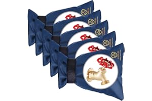 GonLei 5 Pack 5.5" W x 7.4" H Outdoor Faucet Cover High Faucet Insulation Cover Winter Hose Bib Insulation Cover Outside Faucet Socks Winter Cold Weather Pipe Freeze Protection Faucet Cover (5, Blue)