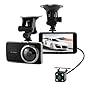 Full HD 1080P Front + VGA Rear 290 Degree Super Wide Angle Car Dash Cam with 4.0" IPS Screen, G-Sensor, Motion Detection, Parking Mode etc