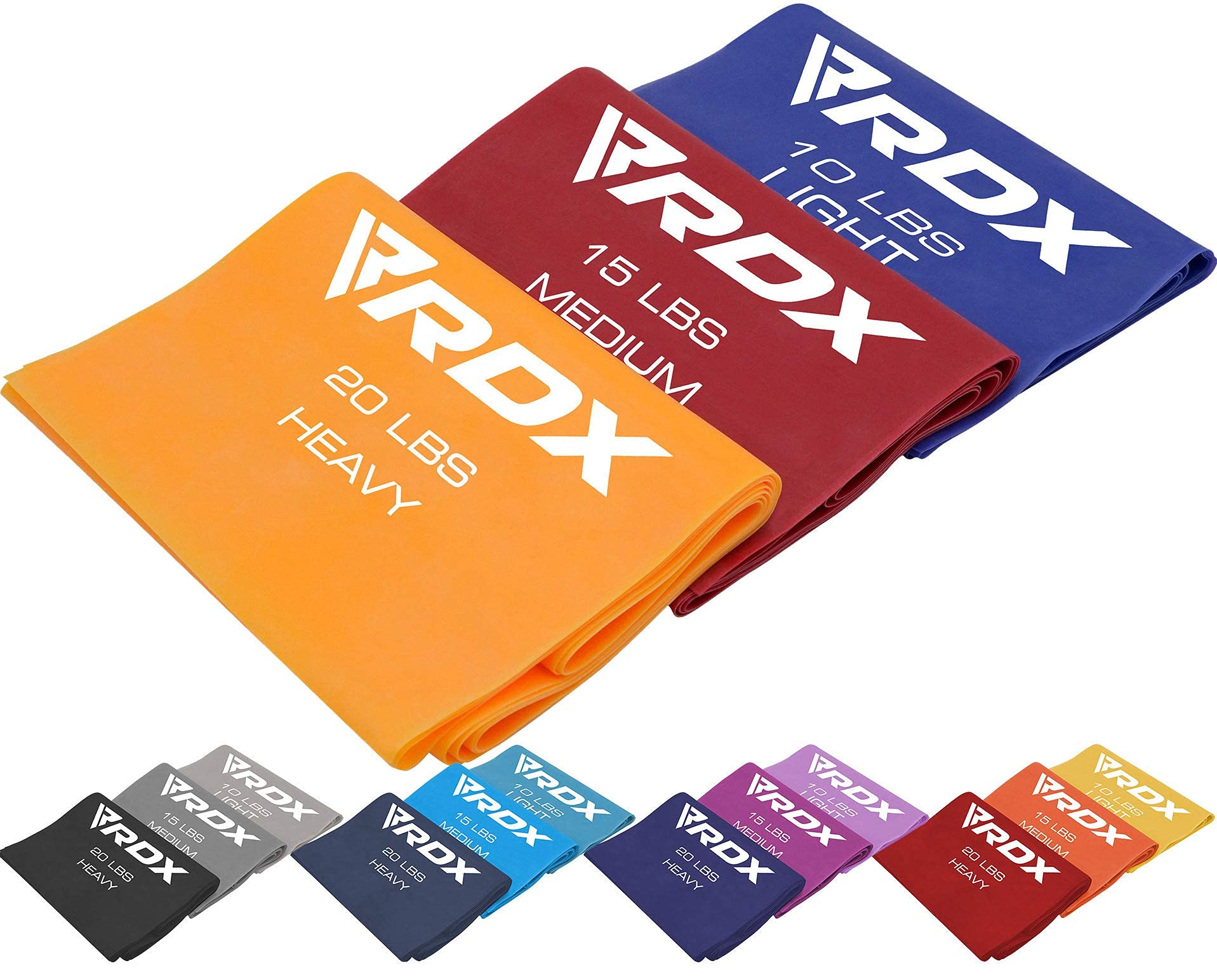 RDX Resistance Bands TPE 3 Level Set 1.5M Long, REACH RoHS CPSIA Certified, Flat Skin Friendly Thick Stretch Elastic Loop, Yoga Home Gym Fitness Workout Exercise, Ballet Pilates Legs Training Slimming