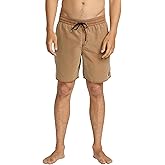 Volcom Men's 17" Elastic Waist Surf Swim Trunks – Quick-Dry Boardshorts with Drawstring and Back Pocket