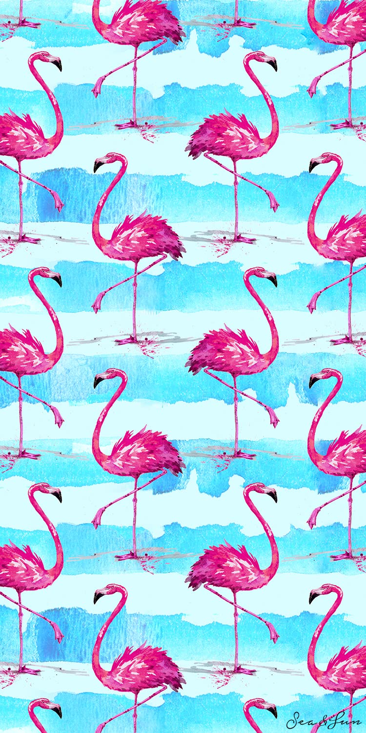 Miracle Home. Flamingo Microfibre Towel, 100% Polyester, 75 x 145 cm. 11804 — image 1