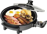 Quest 35410 30cm Electric Cooker Pan with Lid Non-Stick Aluminium