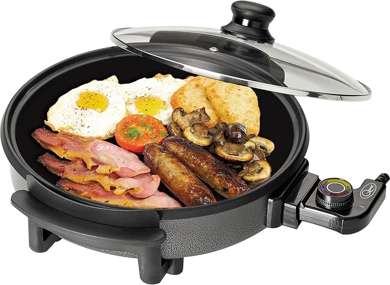 Quest 35410 30cm Electric Cooker Pan with Lid Non-Stick Aluminium