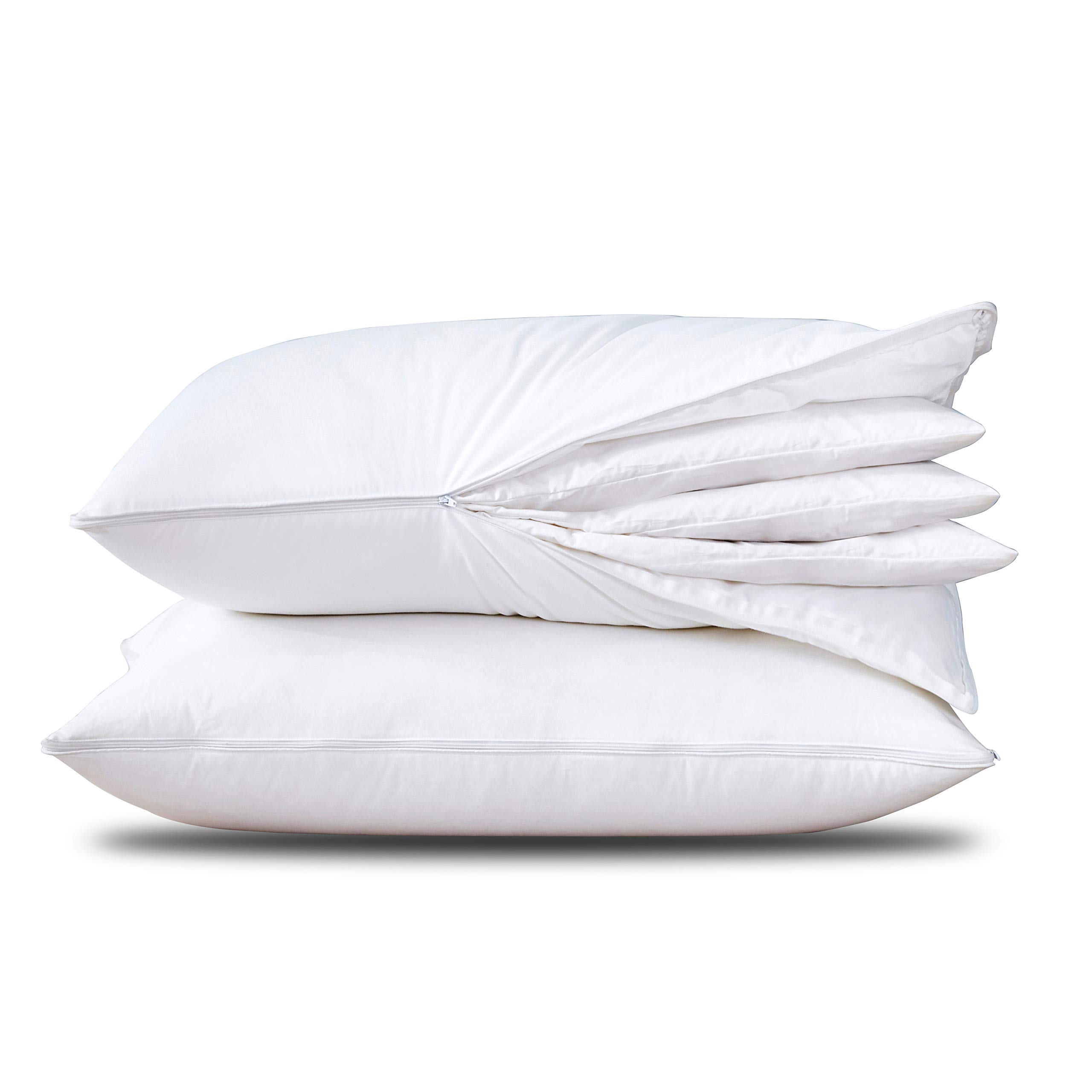 Photo 1 of Three Geese Adjustable Layer Goose Feather Pillow,Assemblable Bed Pillow,100% Soft Cotton Cover,Good for Side and Back Stomach Sleeper, Standard/Queen Size,Packaging Include 2 Pillows.