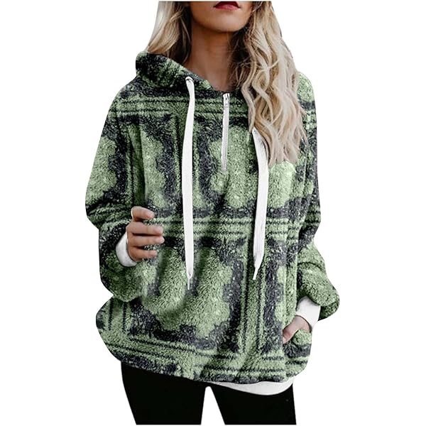 ACCPUR Women Camo Hoodie Oversized Fleece Full Zip Up Sweatshirt