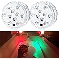Dobertry Bathtub Lights, Battery Powered Underwater Glow Light for Bathtime Bath Tub Spa Light Bathroom Shower Light, Bath Accessories for Women Relaxing, Remote Control Color Changing, RGB, 2pcs
